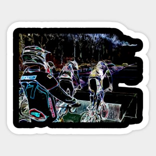 bmx racing behind the gate Sticker